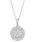 ფოტო #3 პროდუქტის EFFY® Diamond Circle Cluster 18" Pendant Necklace (1-1/4 ct. t.w.) in 14k White Gold