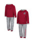 ფოტო #1 პროდუქტის Toddler Boys Crimson and Heathered Gray Washington State Cougars Poppies Pullover Hoodie and Sweatpants Set
