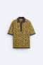 Jacquard knit polo shirt