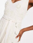 Фото #8 товара Hope & Ivy Bridal sheer embroidered maxi dress with neck tie in ivory