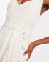 Hope & Ivy Bridal sheer embroidered maxi dress with neck tie in ivory