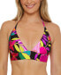 ფოტო #1 პროდუქტის Women's Solar Floral Reversible Halter Bikini Top