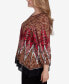 Фото #4 товара Plus Size Embellished Placket Decorative Border Print Knit Top