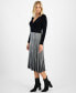 ფოტო #4 პროდუქტის Petite Jersey & Sweater-Knit Long-Sleeve Midi Dress