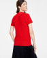 Фото #2 товара Women's Collared Short-Sleeve Sweater, Created for Macy's