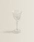 Engraved crystalline water glass