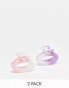 DesignB London pack of 2 ombre oval hair claws in pink and lilac