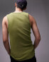 Фото #4 товара Topman rib vest in washed green