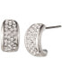 Silver-Tone Small Pavé Huggie Hoop Earrings, 0.54"