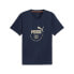 Фото #1 товара Puma First Mile X Logo Crew Neck Short Sleeve T-Shirt Mens Blue Casual Athletic