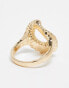 Фото #3 товара ASOS DESIGN ring with textured open oval design in gold tone