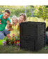 Garden Compost Bin 80 Gallon Outdoor Large Capacity Composter Fast Create Fertile Soil Aerating Box, Easy Assembly, Black