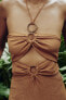 Фото #2 товара Платье с горловиной халтер и вырезом с пряжками ZARA