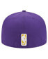 Men's Purple Los Angeles Lakers Court Sport Leather Applique 59FIFTY Fitted Hat