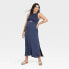 Smocked Cut Out Maxi Maternity Dress - Isabel Maternity by Ingrid & Isabel Blue
