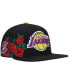 Men's Black Los Angeles Lakers Roses Snapback Hat