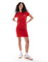 Adidas Performance Essentials 3-stripes t-shirt dress in red Kräftiges Scharlachrot, S - фото #3