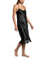 ფოტო #3 პროდუქტის Women's Satin Fringe-Trim Nightgown