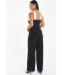 Women's Scuba Crepe High Neck Palazzo Jumpsuit Черный, 5 - фото #3