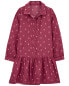 Kid Maroon Flower Print Dress 14