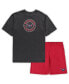 ფოტო #1 პროდუქტის Men's Red, Heathered Charcoal Washington Capitals Big and Tall T-shirt and Shorts Sleep Set
