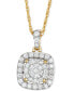 Фото #1 товара Macy's diamond Cushion Pendant Necklace in Sterling Silver (1/3 ct. t.w.)