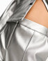 Closet London metallic trouser co-ord in silver