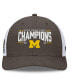 Фото #3 товара Men's Heather Charcoal Michigan Wolverines College Football Playoff 2023 National Champions Structured Trucker Adjustable Hat