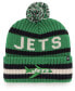 Фото #1 товара Men's Kelly Green New York Jets Legacy Bering Cuffed Knit Hat with Pom