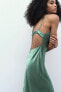 Фото #7 товара Атласное платье-комбинация миди ZARA