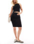 Фото #1 товара ASOS DESIGN Hourglass high waist bengaline tailored skirt in black