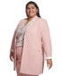 Plus Size Open-Front Rolled-Cuff Jacket