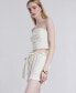 ფოტო #3 პროდუქტის Women's Plisse Paper Bag Short