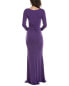 Marchesa Notte Jersey Drape Gown Women's Blue 8