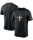 Фото #1 товара Men's Black New Orleans Saints Logo Essential Legend Performance T-shirt