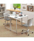 Фото #3 товара 40 Inch Small Computer Desk with Heavy-duty Metal Frame-White