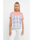 ფოტო #4 პროდუქტის Women's Gingham Combo Top