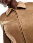 Cotton On faux suede fitted jacket in tan