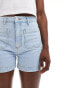 ASOS DESIGN denim patch pocket short in bleach