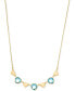 ფოტო #4 პროდუქტის Swiss Blue Topaz Heart Chain 18" Collar Necklace (13-1/2 ct. t.w.) in 14k Gold-Plated Sterling Silver