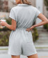 ფოტო #2 პროდუქტის Women's Heathered Knit Half-Zip Romper