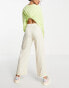 Noisy May Petite tailored wide leg dad trousers in cream