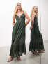 Фото #1 товара ASOS EDITION embroidered cami maxi dress with cutwork detail in khaki