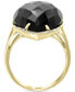 ფოტო #3 პროდუქტის EFFY® Onyx (22 x 15mm) & Diamond (1/10 ct. t.w.) Statement Ring in 14k Gold