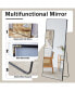 Фото #8 товара black solid wood frame full-length mirror, dressing mirror, bedroom porch, decorative mirror, clothing store, floor standing large mirror, wall mounted. 71 " 31.4"