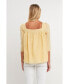 ფოტო #3 პროდუქტის Women's Embroidered Cotton Square Neck Top