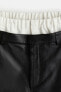 Фото #7 товара Double-waistband Leather Shorts
