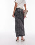 Topshop washed rib floral shadow print midi skirt in grey grau, 38 - фото #4