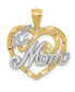 ფოტო #1 პროდუქტის #1 Mom Heart Charm 14k Yellow Gold and Rhodium