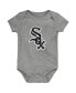 ფოტო #5 პროდუქტის Unisex Infant Black and White and Gray Chicago White Sox Born To Win 3-Pack Bodysuit Set